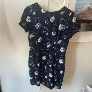 Club Monaco Floral Navy Dress